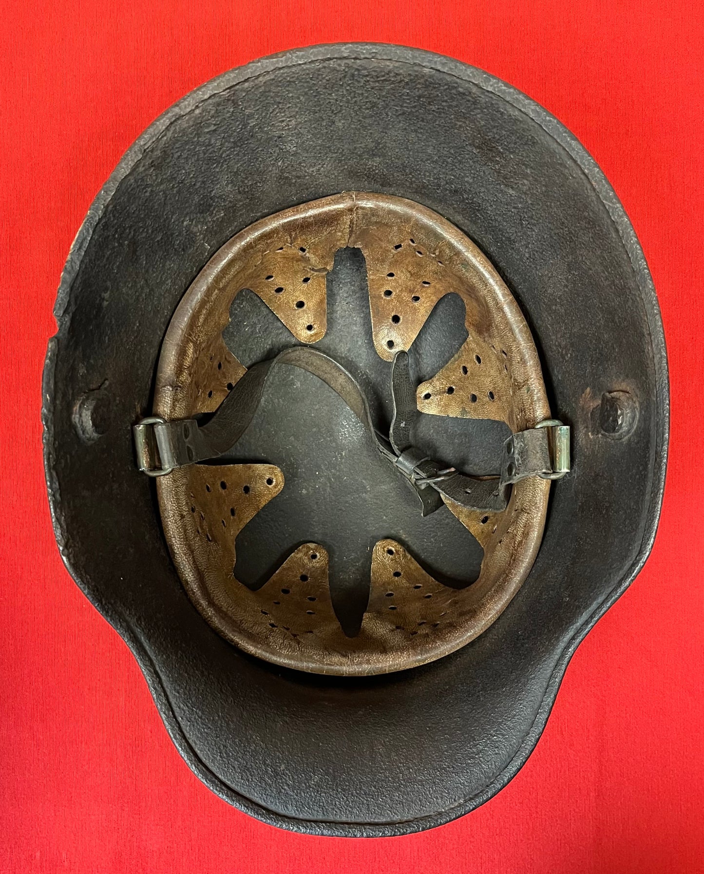 WWI GERMAN M1916 HELMET W/ TRANSITIONAL LINER & CHINSTRAP - TWO WARS !!!