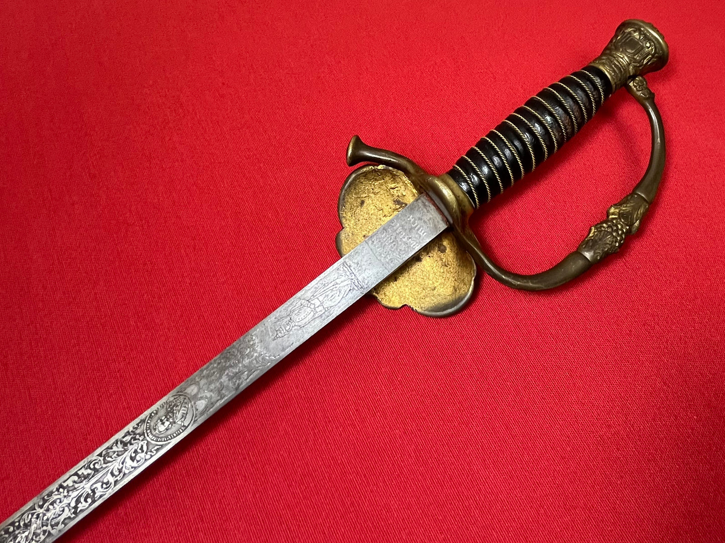 1800’s Sons of Veteran’s GAR Sword Etched Blade General Grant 1861-65 Civil War
