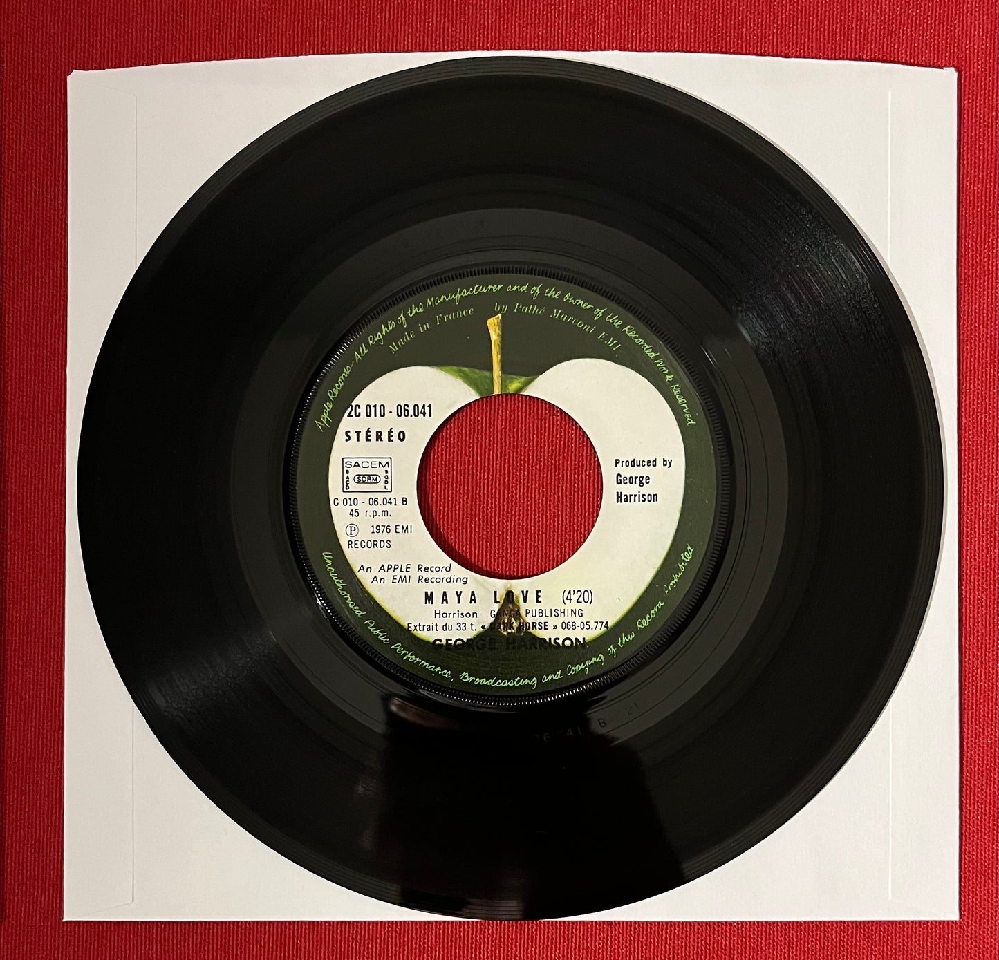 George Harrison - This Guitar Cant Keep From Crying 7” 45RPM Record / French Pressing!!!