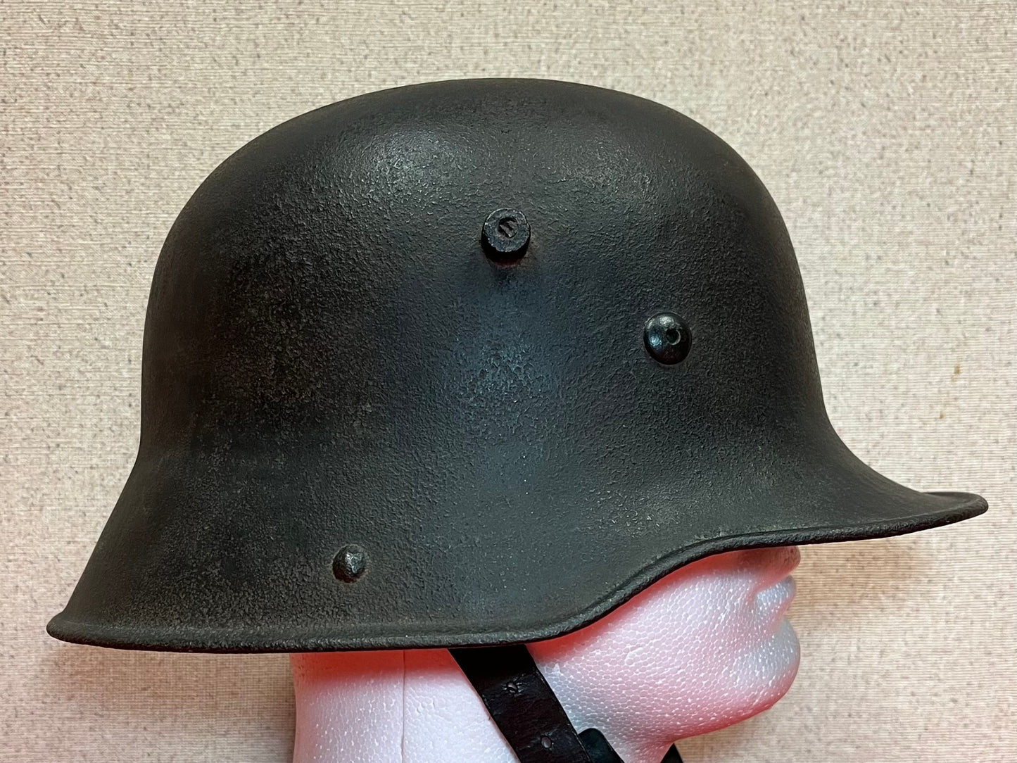 WWI GERMAN M1916 HELMET W/ TRANSITIONAL LINER & CHINSTRAP - TWO WARS !!!