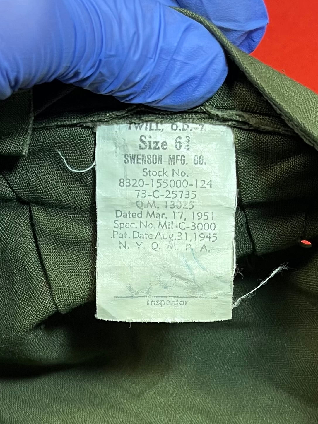 Original U.S. Army Fatique HBT Cap 1945 Pattern
