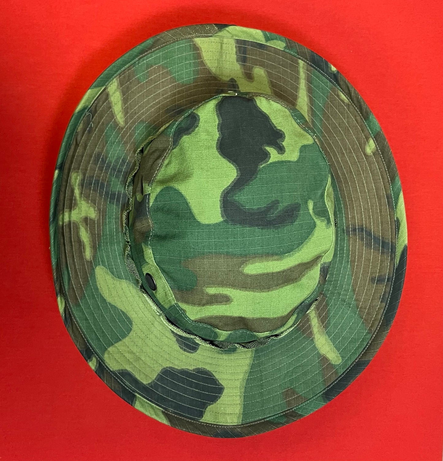 U.S. Vietnam War Tropical Boonie Hat 1968 Dated / ERDL Camouflage Type 2 ￼￼￼