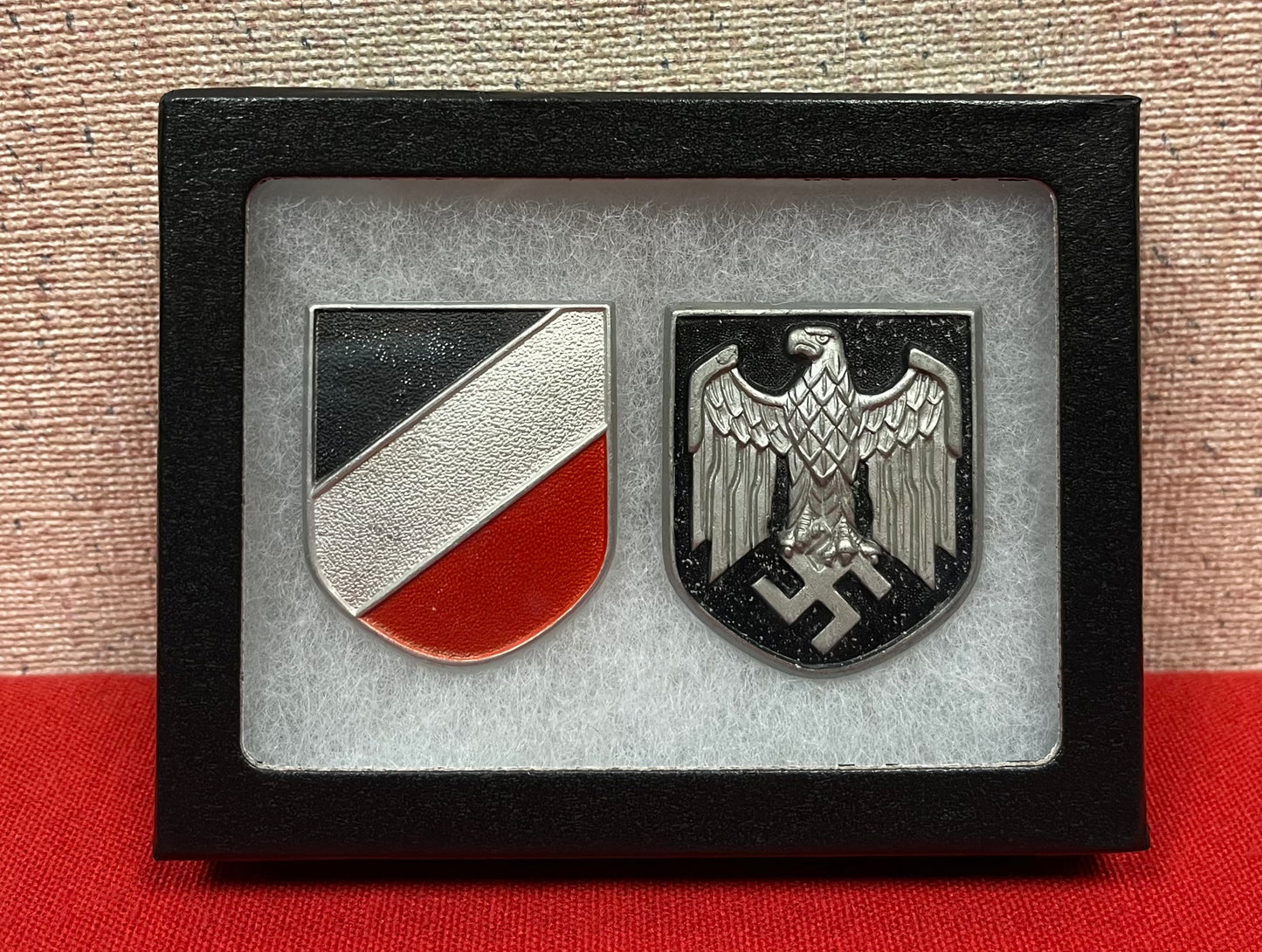 Authentic WWIl German DAK Sun/Pith Helmet BadgesTri-Color & Wehrmacht Eagle
