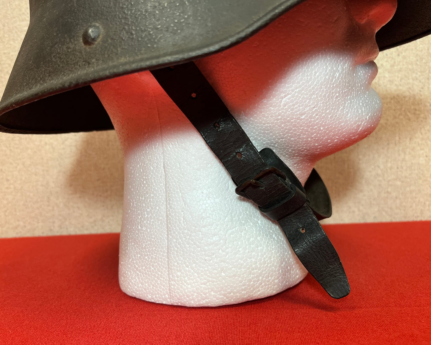 WWI GERMAN M1916 HELMET W/ TRANSITIONAL LINER & CHINSTRAP - TWO WARS !!!