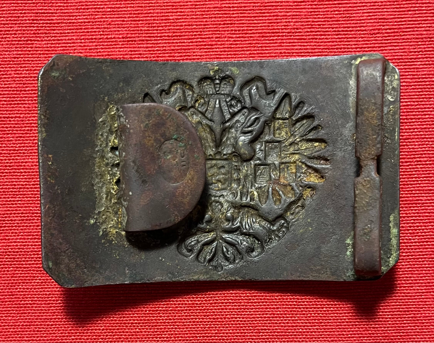 WW1 Russian Imperial Army Infantry Uniform Brass Belt Buckle with Maker Mark 52