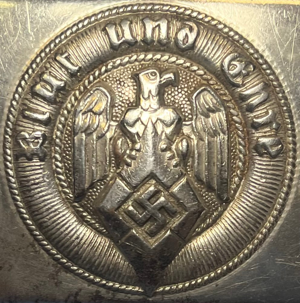 Original German WWII HJ (Hitler Youth) Belt Buckle - Marked RZM M4/45
