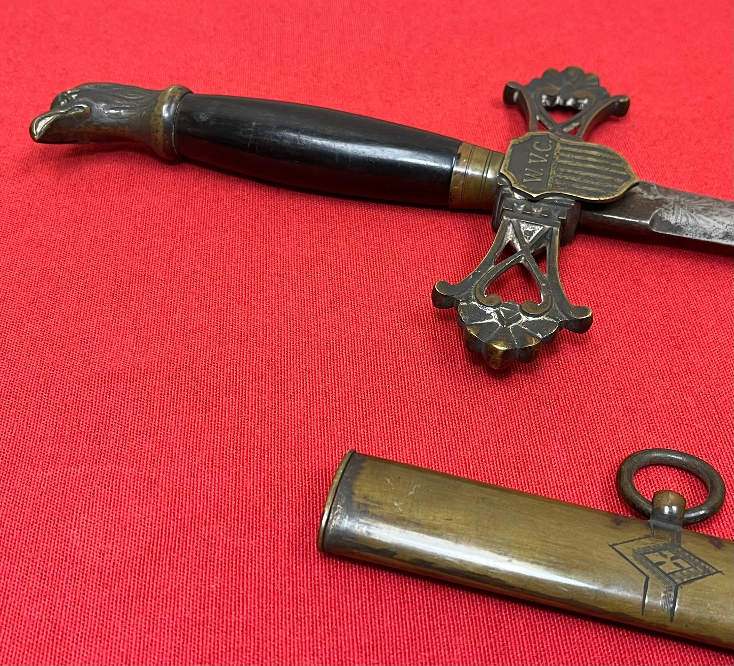 Pre-Civil War Militia Eagle Head Sword W.V.C Shield Circa 1830-50