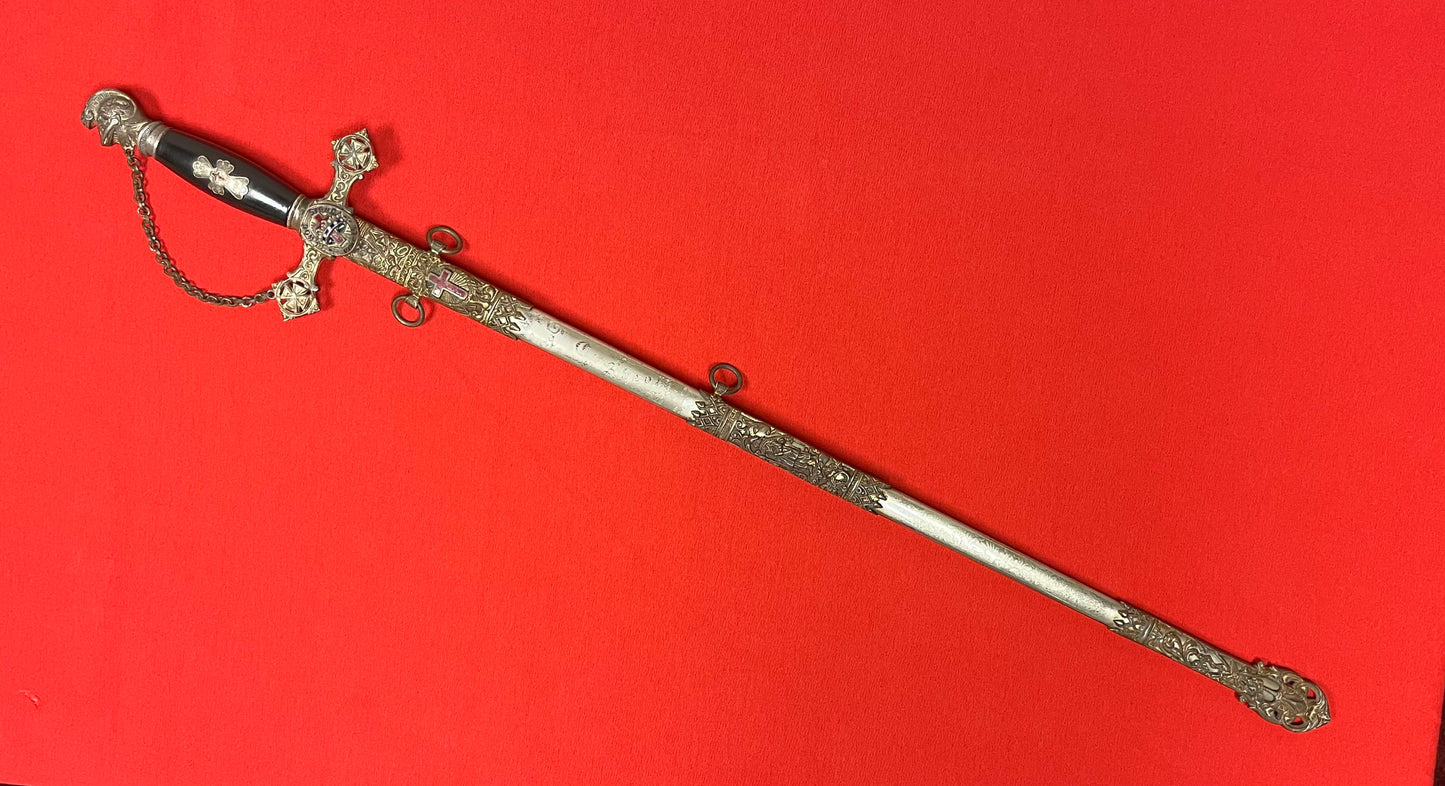 1890’s Knights Templar Fraternal Order Sword (Named & engraved) by Henderson-Ames Co.