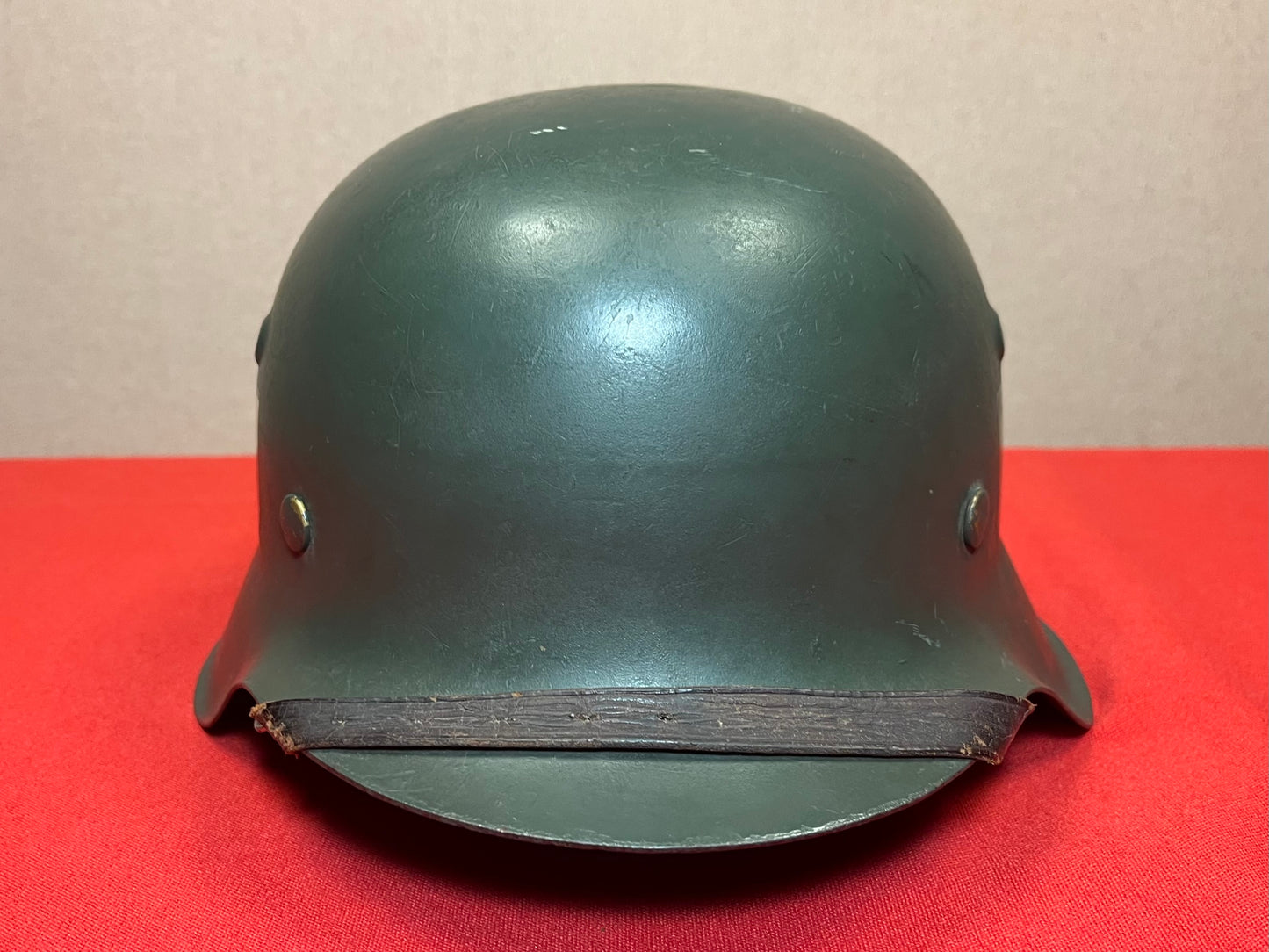Authentic WWII German M1942 Helmet Repainted W/ Insignia Added