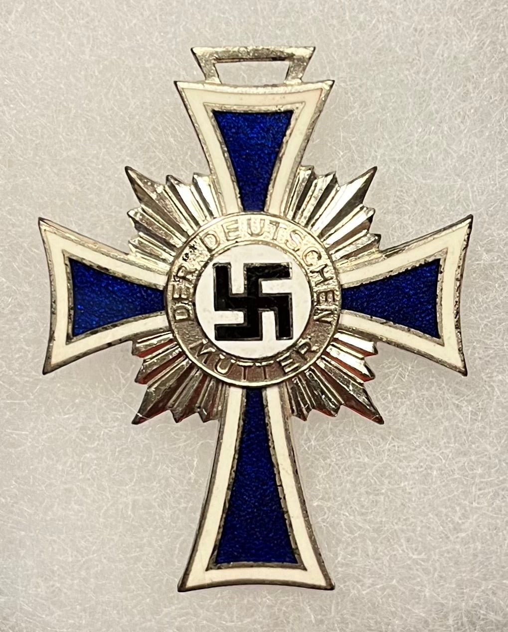 WWII Era German Mother’s Cross (Ehrenkreuz der Deutschen Mutter) In Silver