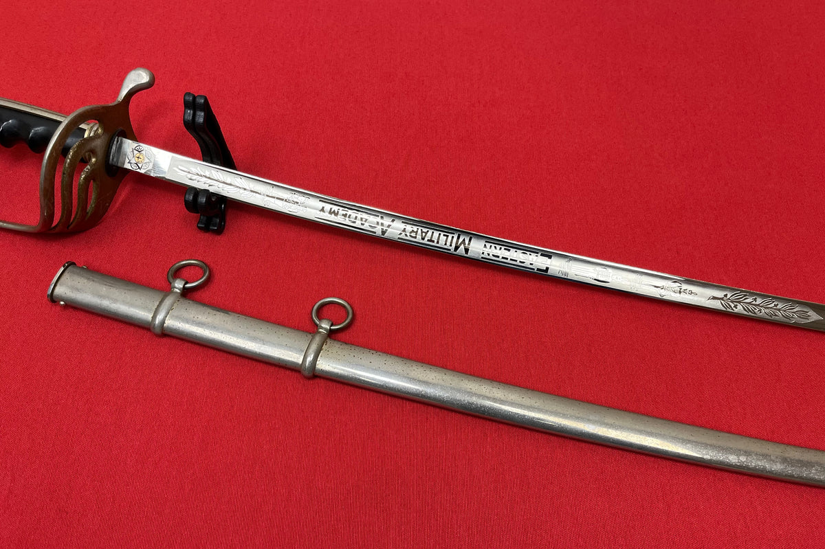 WW2 Era U.S. M1902 Officer’s Sword & Scabbard Engraved-Eastern Military Academy