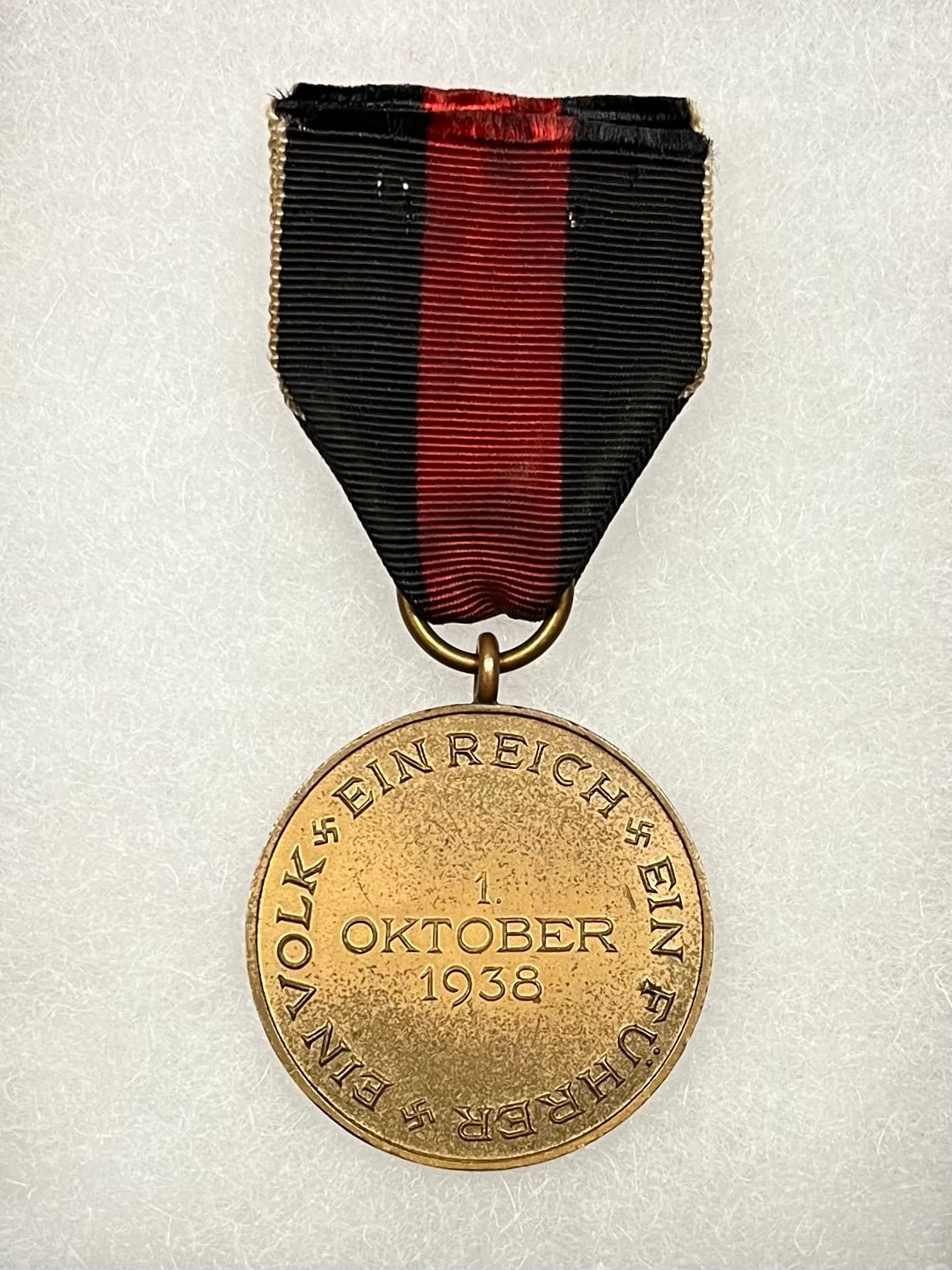 WW2 Era German 1st of October Commemorative Medal 1938 / Sudetenland