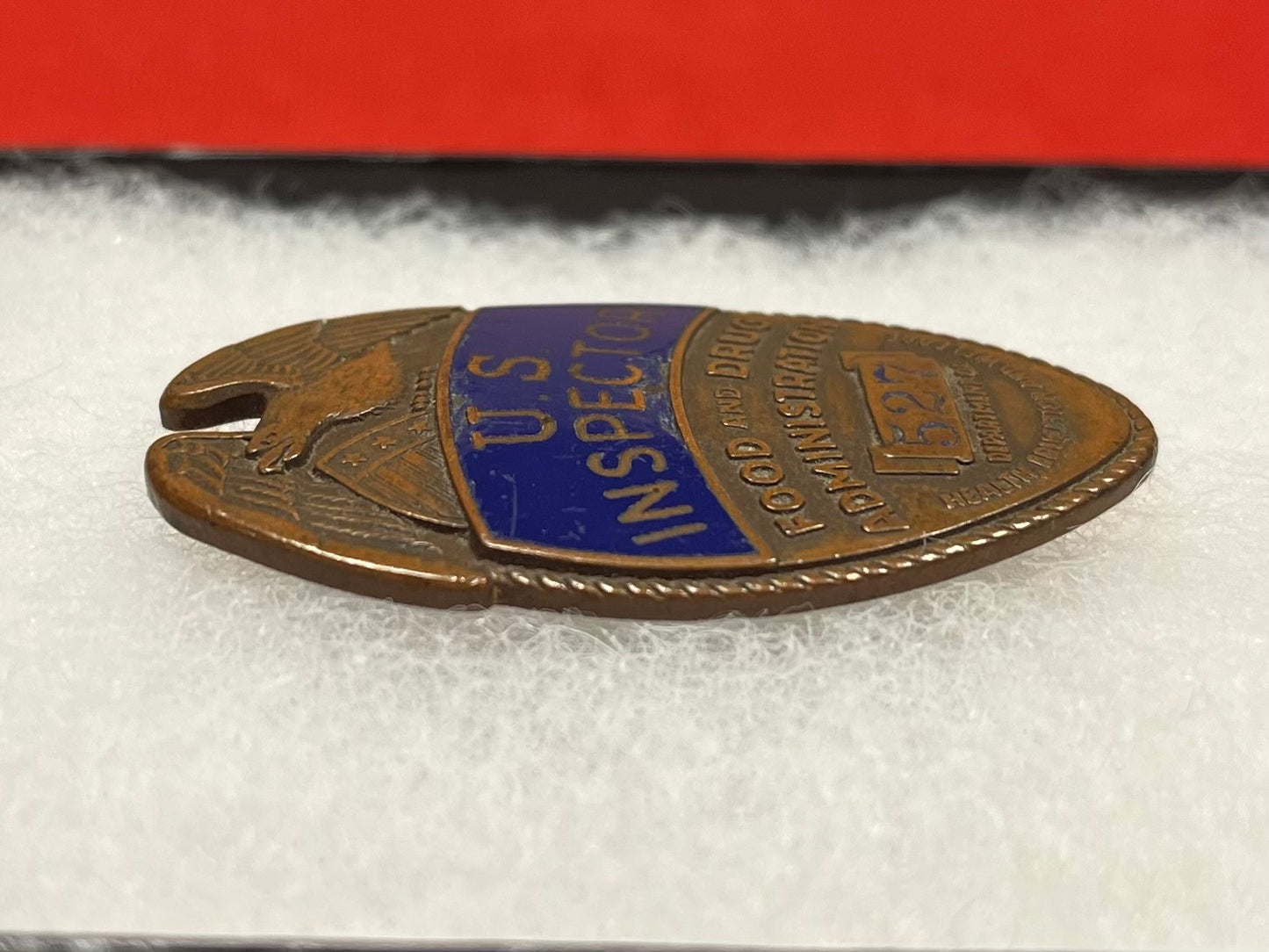 Obsolete FDA Badge Early Enamel U.S. Inspector 1940’s Era