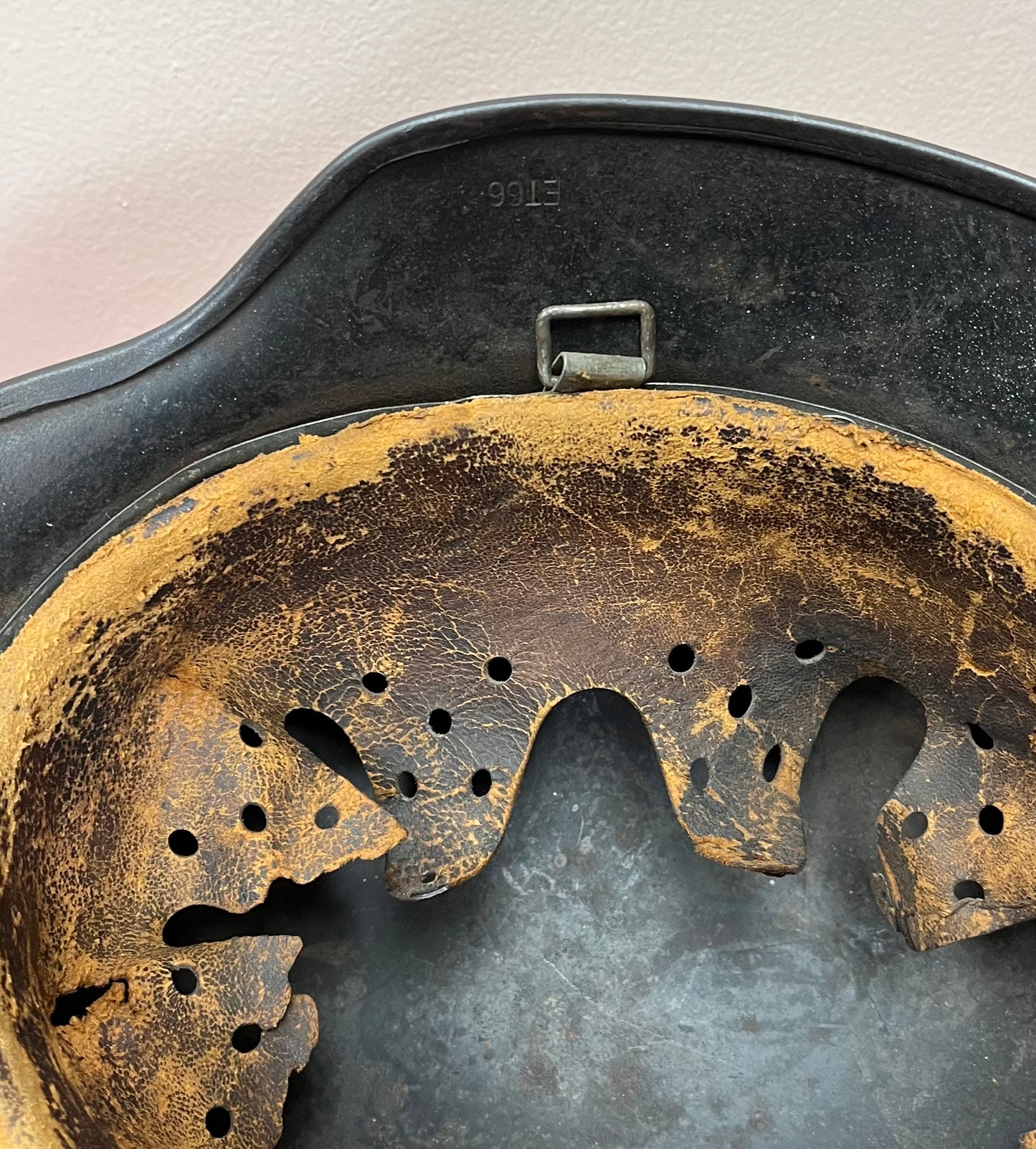 Original WWII M1940 German Army Helmet W/ Liner & Name