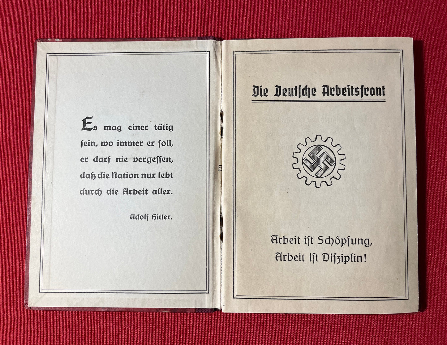 WW2 GERMAN LABOUR FRONT (DAF) MEMBERSHIP BOOK & TRADE UNION PARTY BADGES