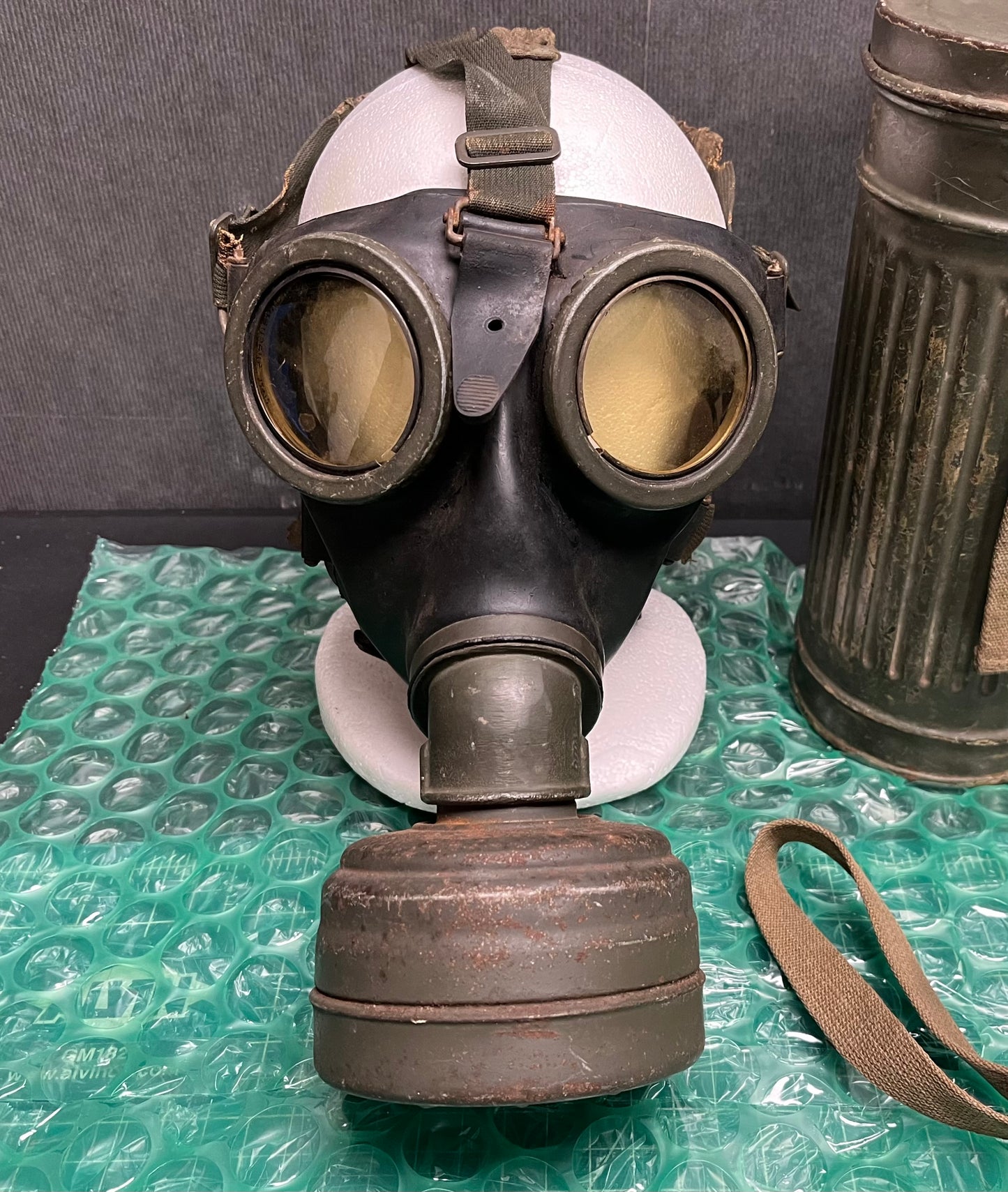 Original WWII German M38 Gas Mask w/ Filter & Canister