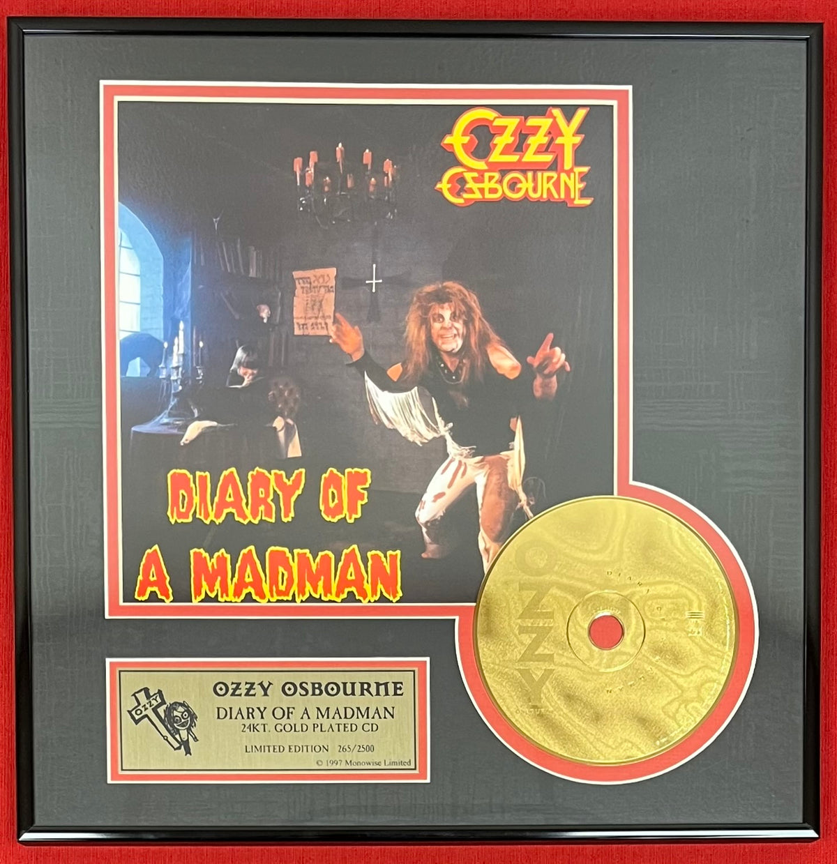 Ozzy Osbourne - 24KT Gold Plated CD (Limited Edition) Diary of a Madman 265 of 2500 1997