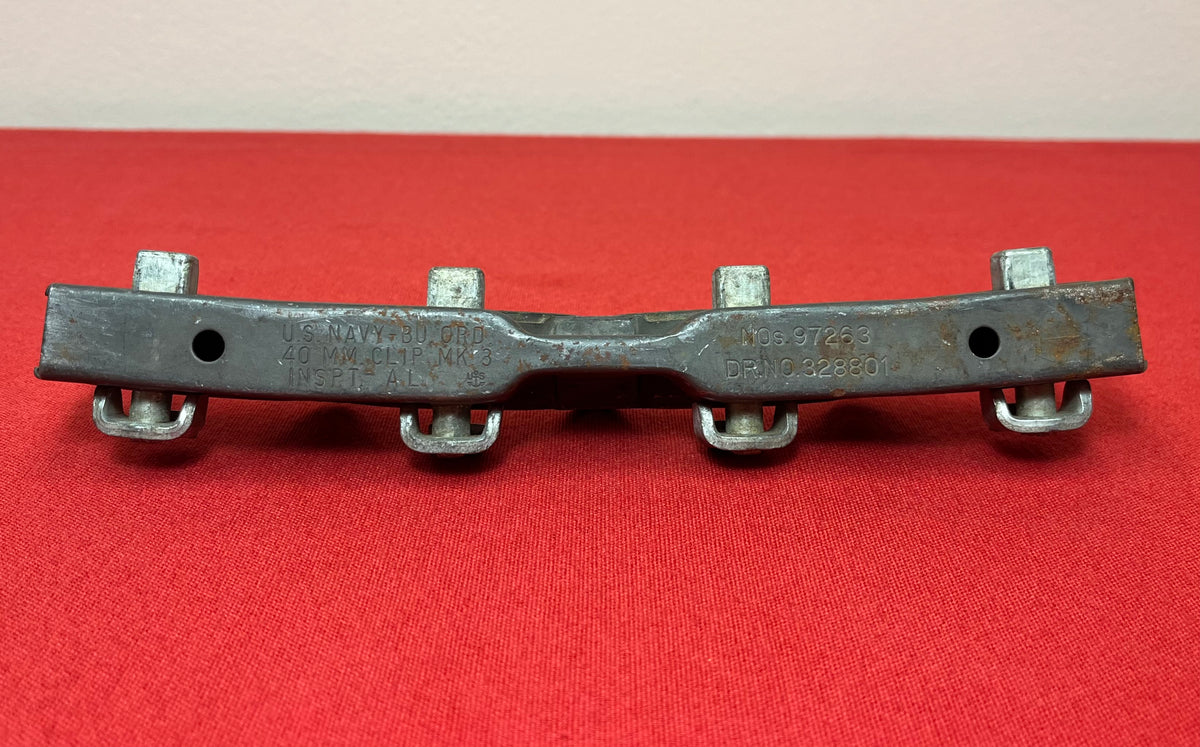 Original WWII U.S. 40mm Bofors Cannon “Anti-Aircraft” Gun Casing (Stripper Clip)