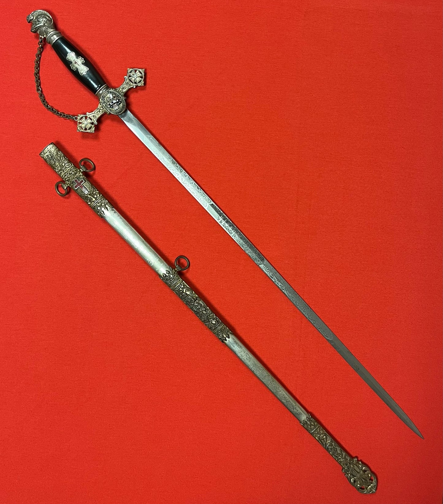 1890’s Knights Templar Fraternal Order Sword (Named & engraved) by Henderson-Ames Co.