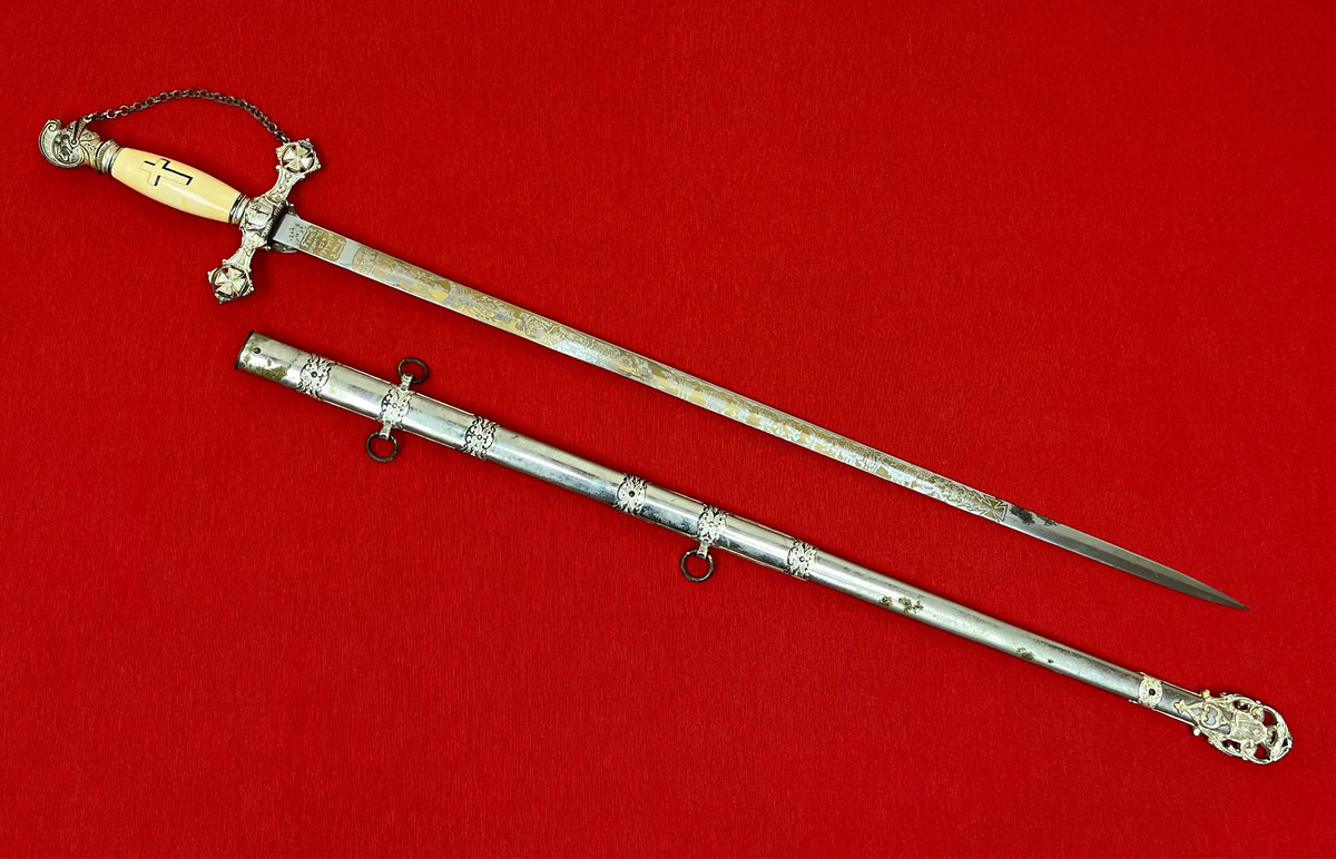 C. 1890 Knights Templar Fraternal Order Sword (Named & Engraved) by M.C. Lilley