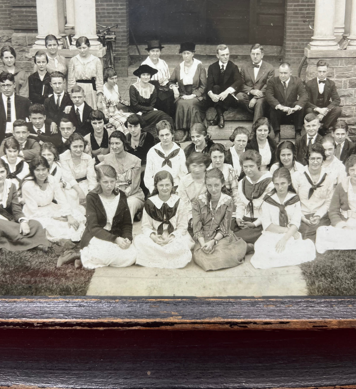 1919 Gettysburg High School (Panoramic) Photograph in Wooden Frame by Marian F. Willams - Gettysburg Battlefield Photographer