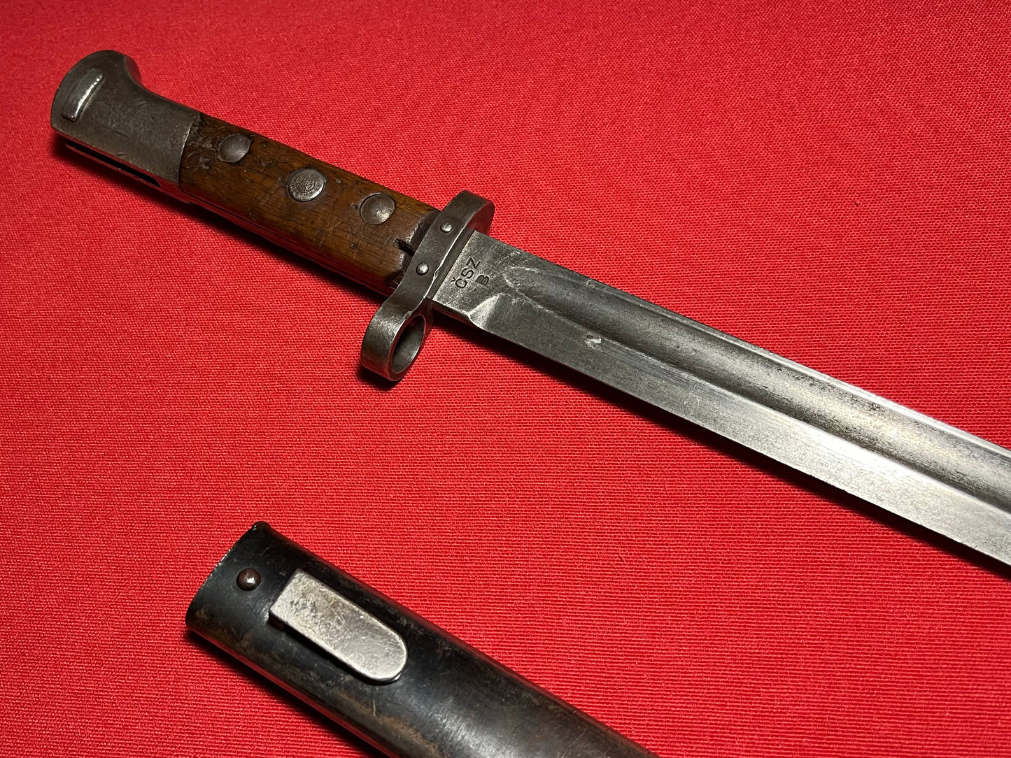 WW2 VZ24 Czechoslovakian Mauser Bayonet W/ HOLY WATER Capsule in Handle!!! SCARCE