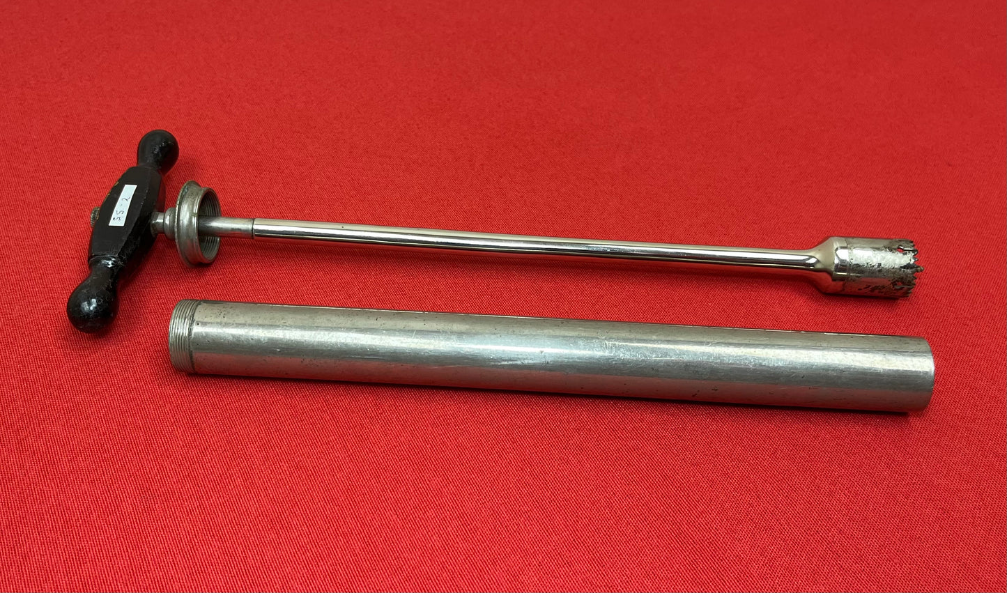 1800’s Obstetric Trephine Trepanning Drill W/ Wooden Handle-Antique Medical Equipment