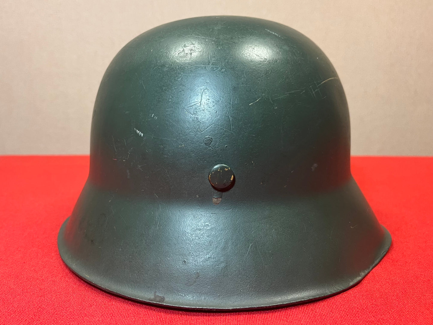Authentic WWII German M1942 Helmet Repainted W/ Insignia Added