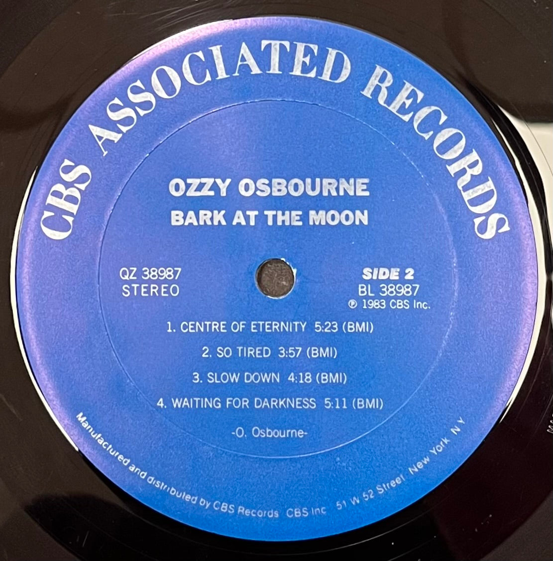Ozzy Ozboure "Bark at the Moon" Grouping - LP Record,Tour Booklet & Postcard VTG 1980’s