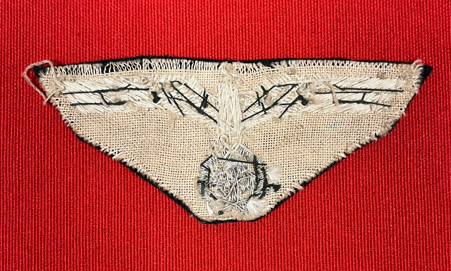 AUTHENTIC WW2 GERMAN ARMY OFFICER’S SILVER BULLION BREAST EAGLE TUNIC-UNIFORM PATCH