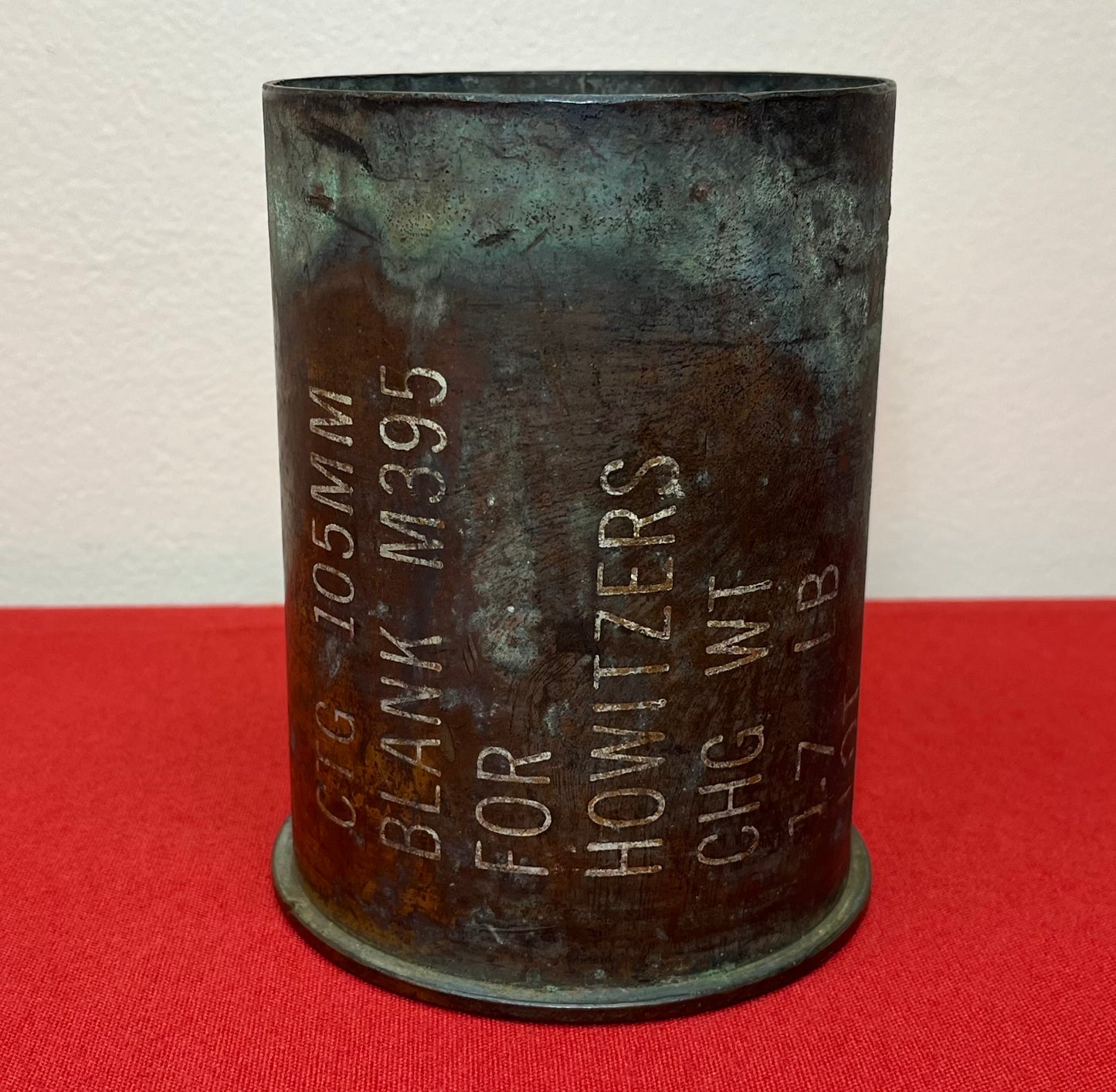 U.S. 105MM HOWITZER ARTILLERY SHELL (BLANK) CASING - VIETNAM ERA