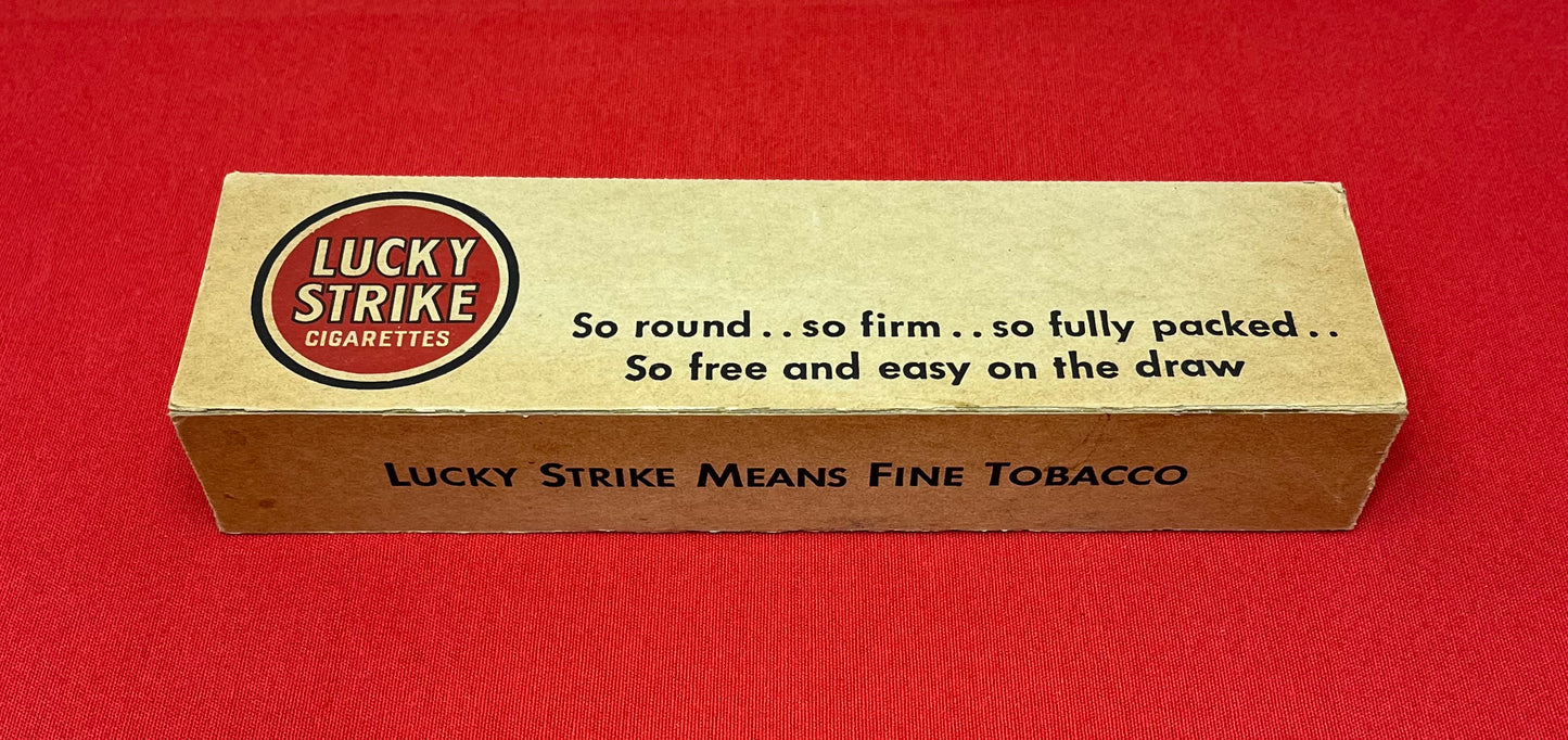 AUTHENTIC WWll ERA LUCKY STRIKE CIGARETTE CARTON & TIN W/ REPRODUCTION PACK