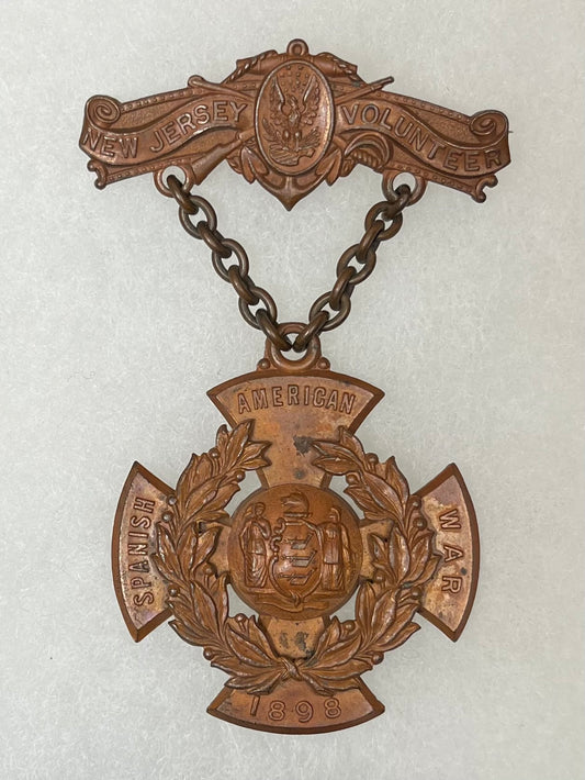 U.S. SPANISH AMERICAN WAR MEDAL N.J. VOLUNTEER