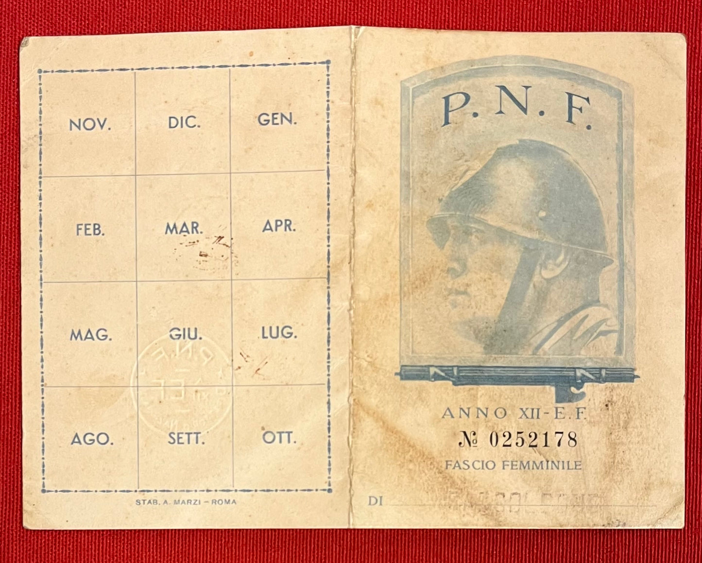 WWII Fascist Youth (GIL) Victory Tinnie & Membership Card + Photos (Scarce)