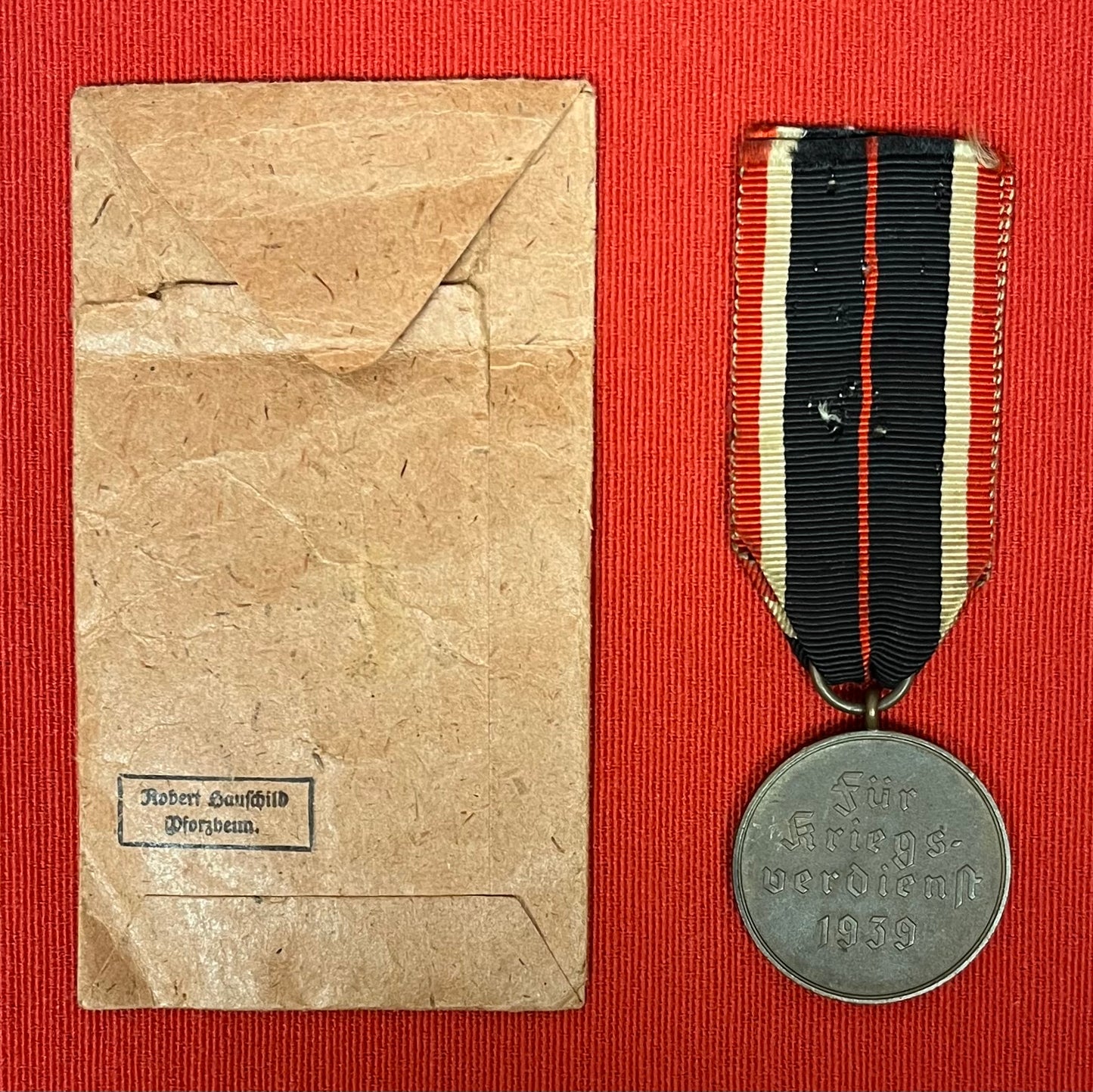 Authentic WW2 German War Merit Medal & Original Envelope