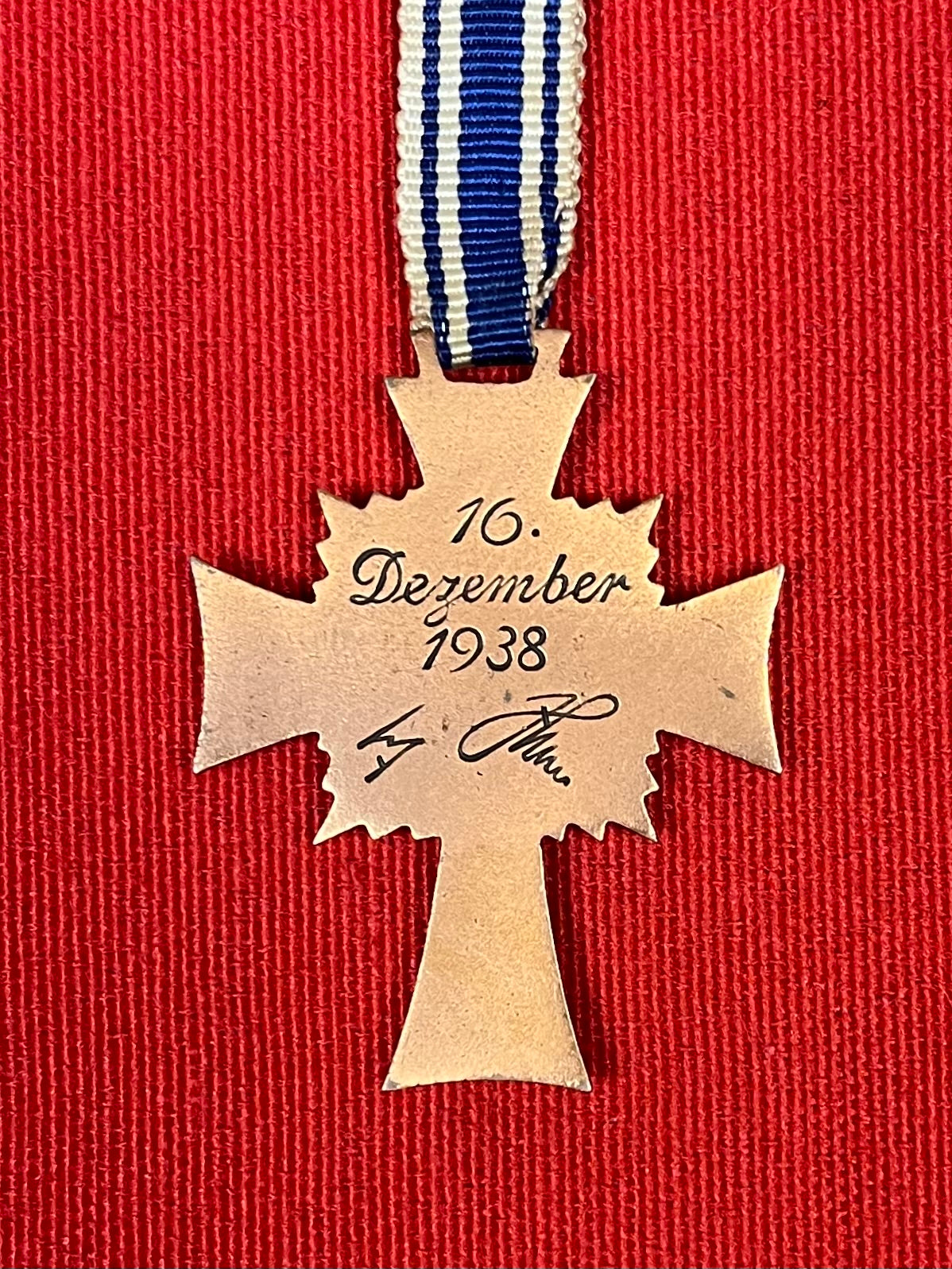 WWII Era German Mother’s Cross (Ehrenkreuz der Deutschen Mutter) In Bronze