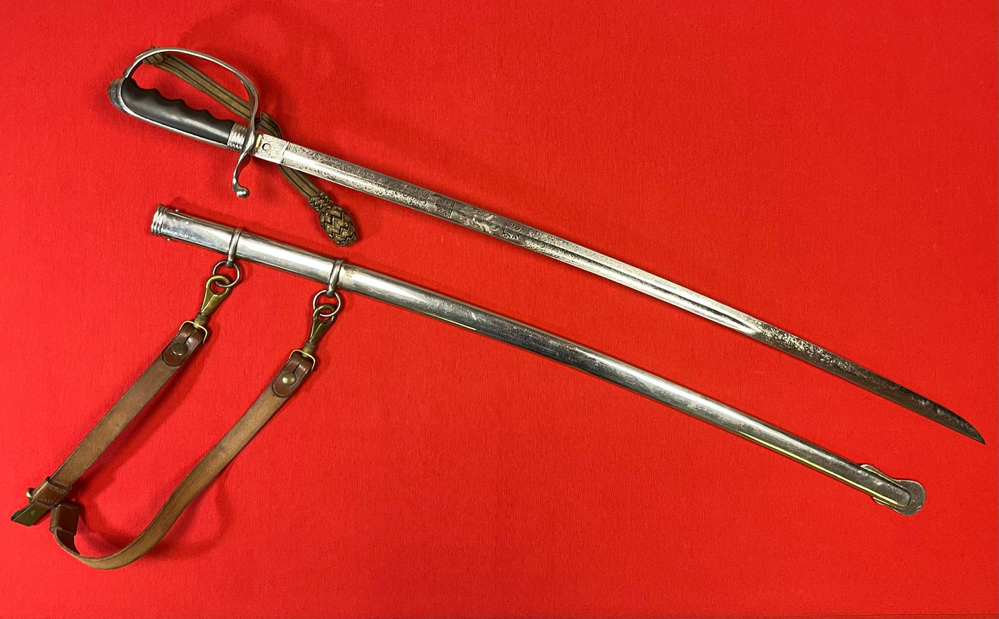 PRE-WW2 U.S. M1902 Officer’s Sword W/ Hanger & Belt ￼