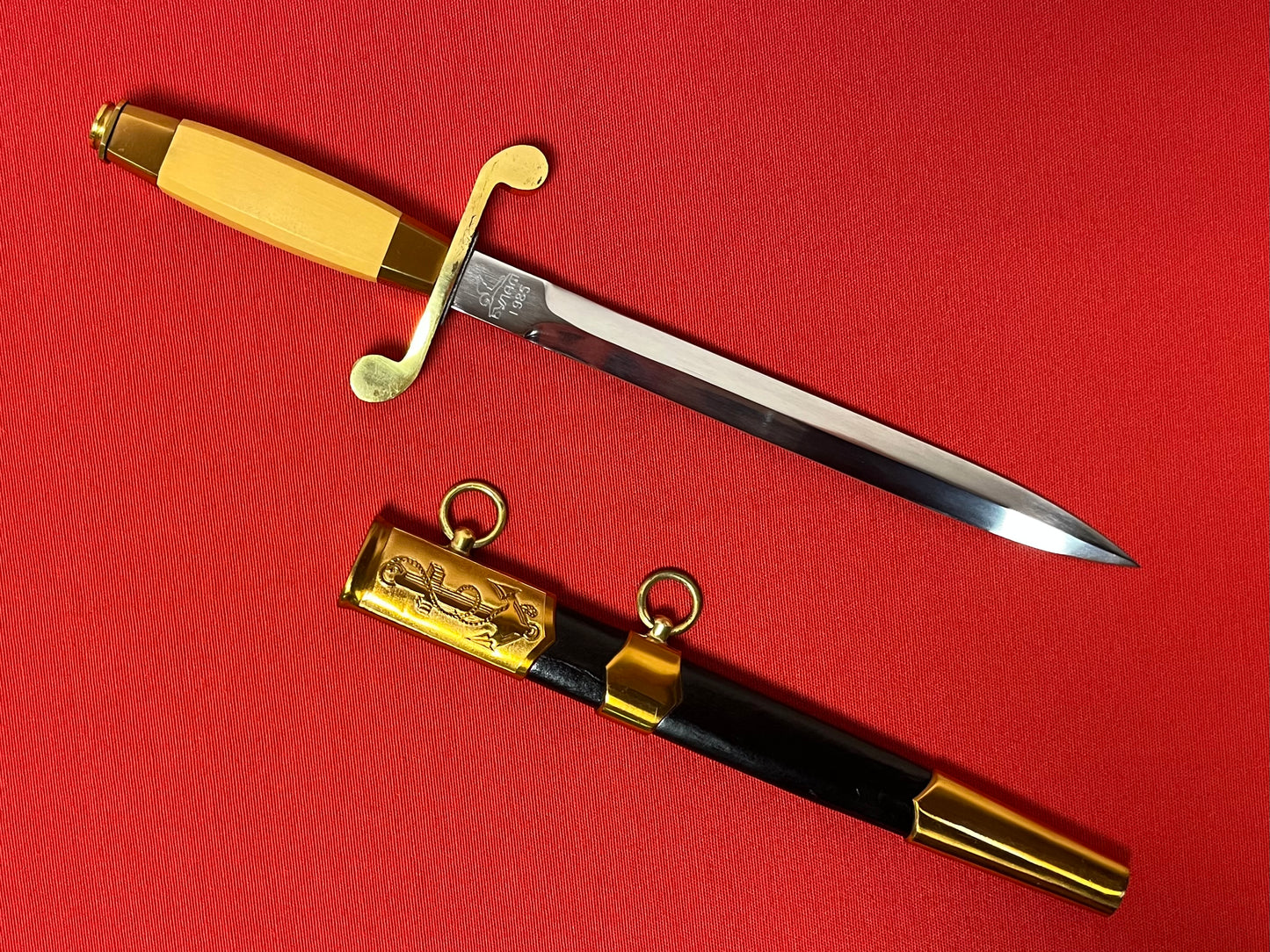 USSR Soviet Union Naval Officer's Dagger W/ Scabbard БУЛАM - Cold War Era