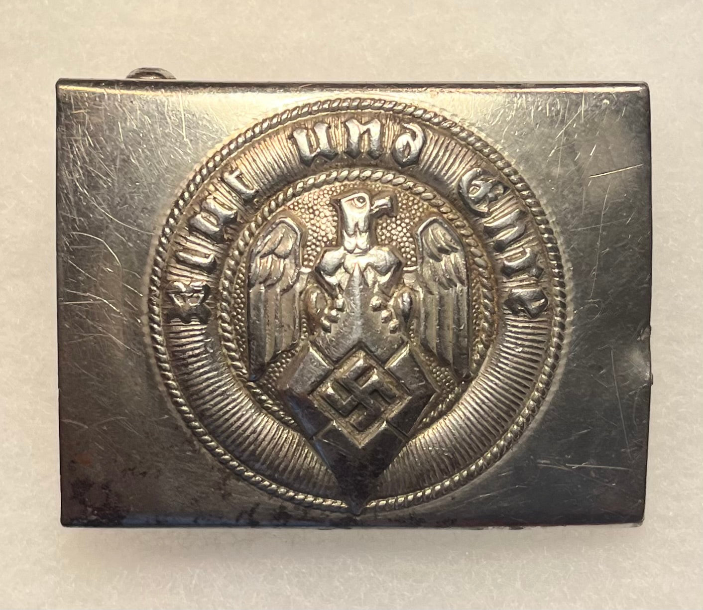 Original German WWII HJ (Hitler Youth) Belt Buckle - Marked RZM M4/45