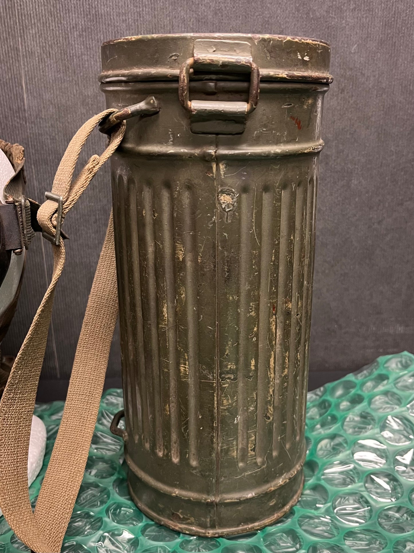 Original WWII German M38 Gas Mask w/ Filter & Canister