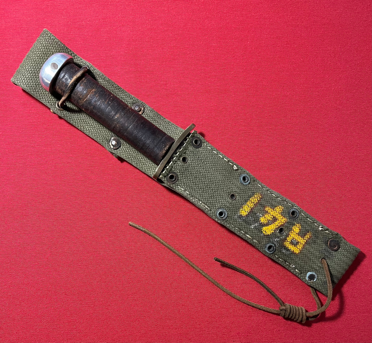 WW2 U.S Fighting Knife "Bowie Style" Theater Made with Untypical Belt Scabbard