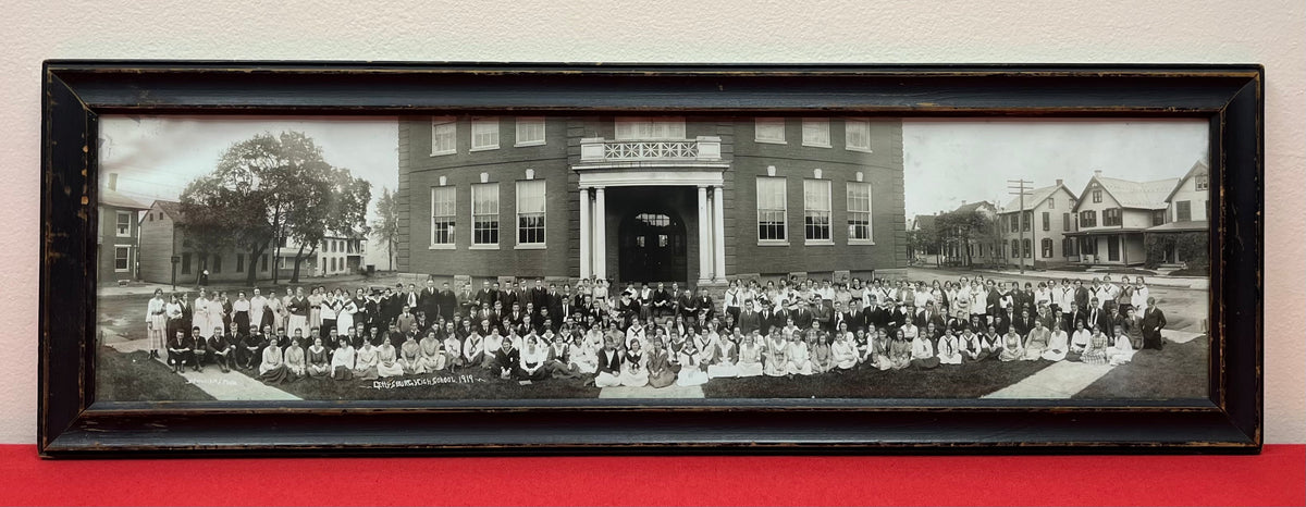1919 Gettysburg High School (Panoramic) Photograph in Wooden Frame by Marian F. Willams - Gettysburg Battlefield Photographer