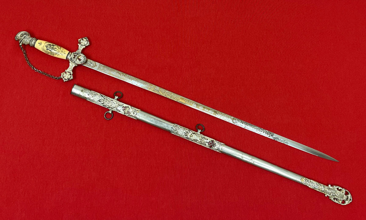 C. 1890 Knights Templar Fraternal Order Sword (Named & Engraved) by M.C. Lilley