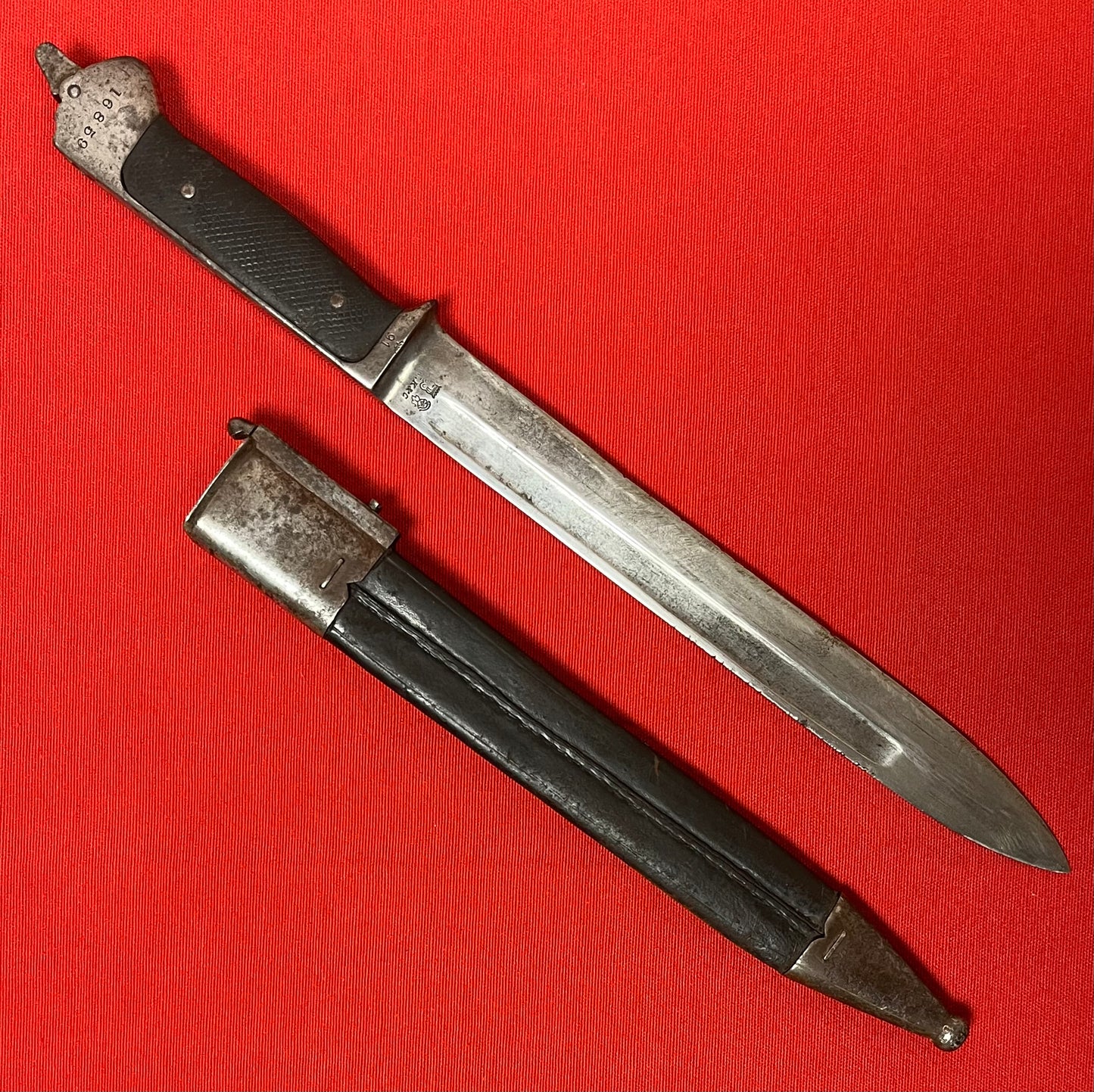 Danish M1889 Krag–Jørgensen Knife Bayonet - Gevær M/89  1st Model / Dated 1891
