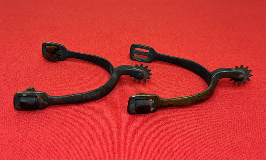Original U.S. Civil War M1859 Cavalry Spurs W/ Leather Strap Pieces