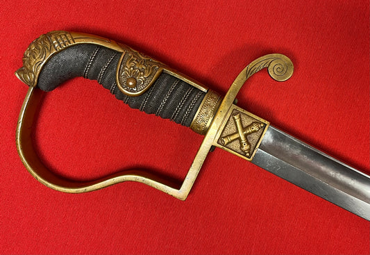 WW1 Imperial German (Jawless Lion Head) Artillery Officer’s Sword 1915 Dated