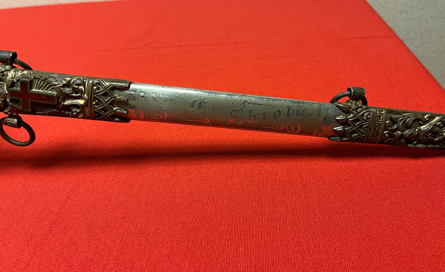1890’s Knights Templar Fraternal Order Sword (Named & engraved) by Henderson-Ames Co.