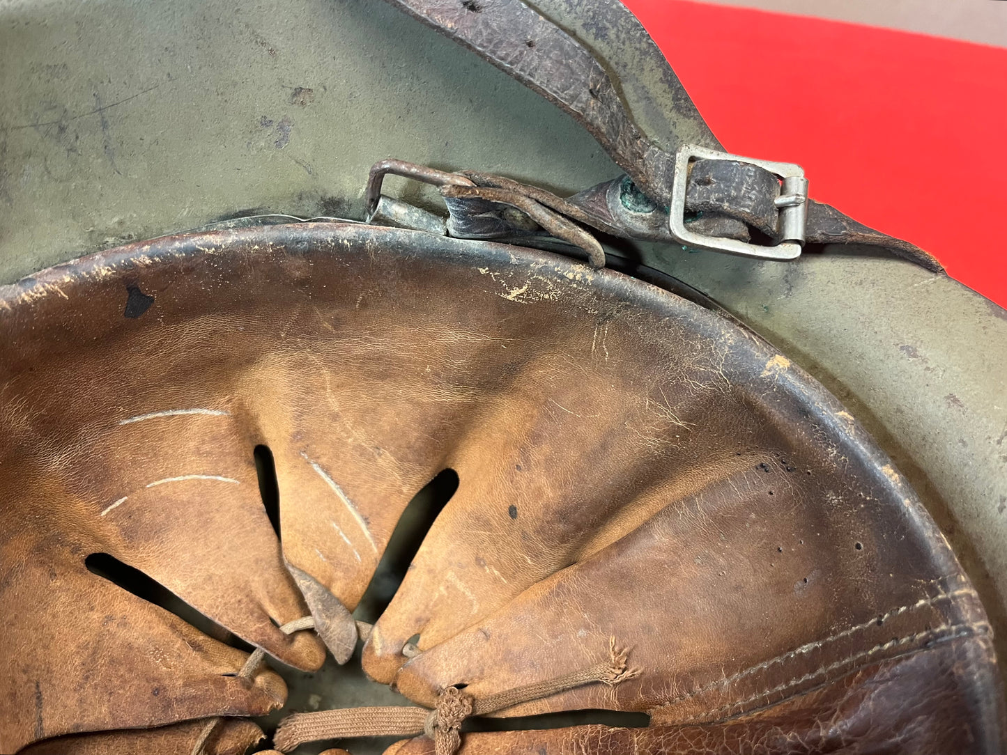 Authentic WWII German M1942 Helmet Repainted W/ Insignia Added