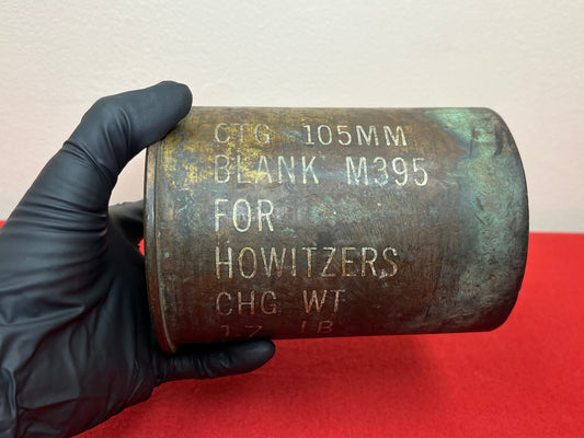 U.S. 105MM HOWITZER ARTILLERY SHELL (BLANK) CASING - VIETNAM ERA