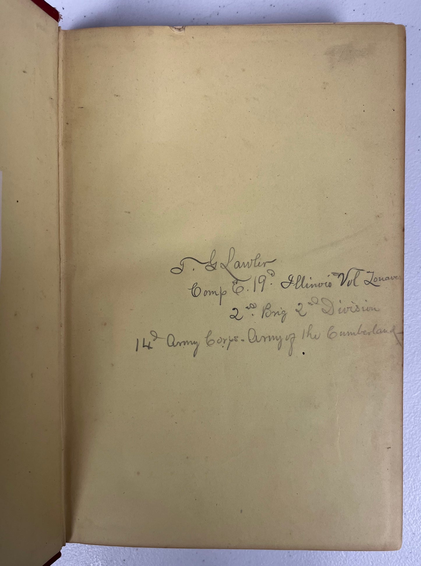HISTORY OF THE ARMY OF THE CUMBERLAND VOL.1 - 1875 “Personally Owned” by Thomas G. Lawler Com-in-Chief of the G.A.R & Civil War Veteran (Comp. E, 19th Illinois Vol. Inf)
